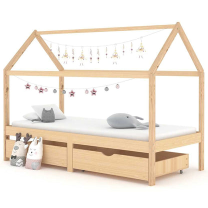 Vidaxl Estructura De Cama Infantil Con Cajones Madera De Pino 90x200cm_1