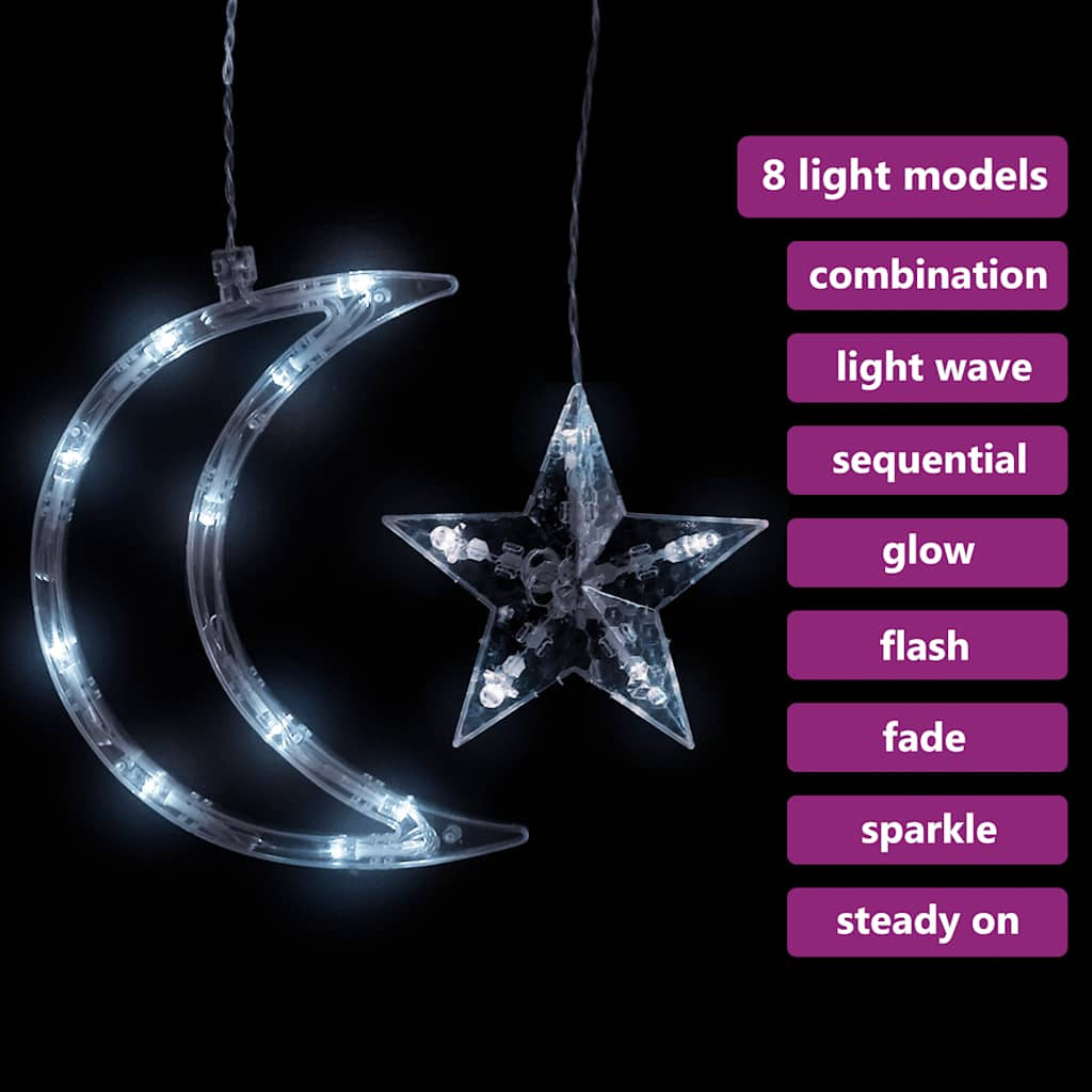 Vidaxl Luces Estrella Y Luna 138 Leds Blanco Frío Con Control Remoto_3