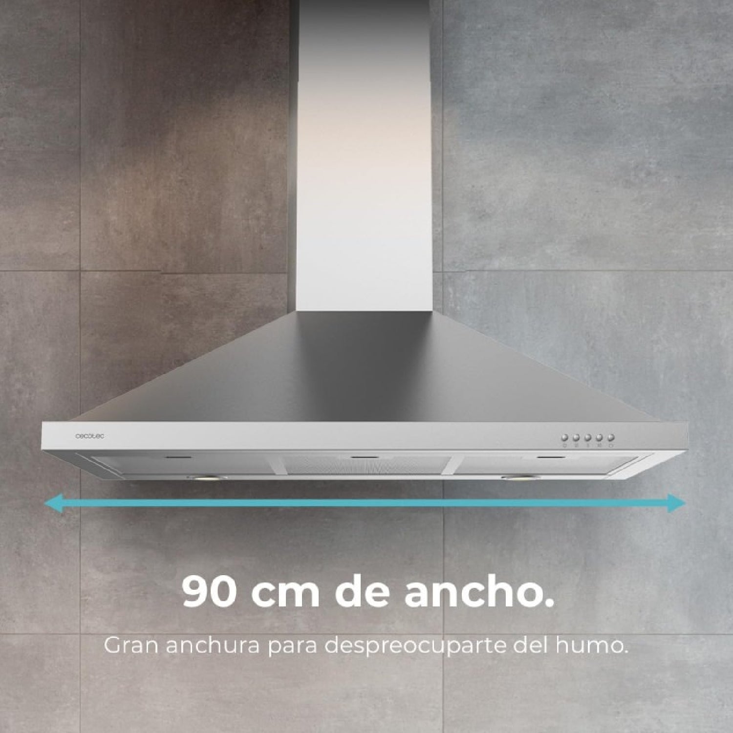 Campana Extractora 90 Cm Piramidal Bolero Flux Pm 906500 Inox A. Motor 165w, Acabado Negro, Succión 650m3/h, Control Mecánico, 3 Niveles De Potencia_3