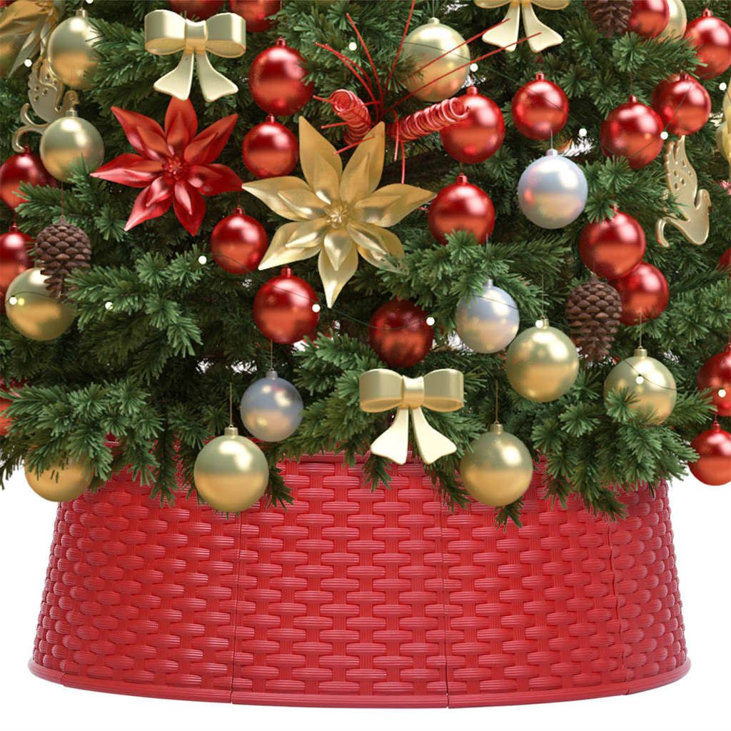 Vidaxl Falda Del Árbol De Navidad Roja Ø54x19,5 Cm_1