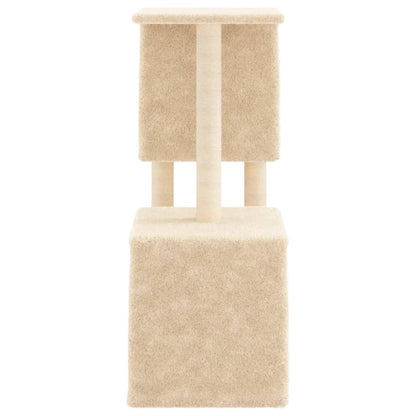 Rascador Para Gatos Con Postes De Sisal Color Crema 86 Cm_4