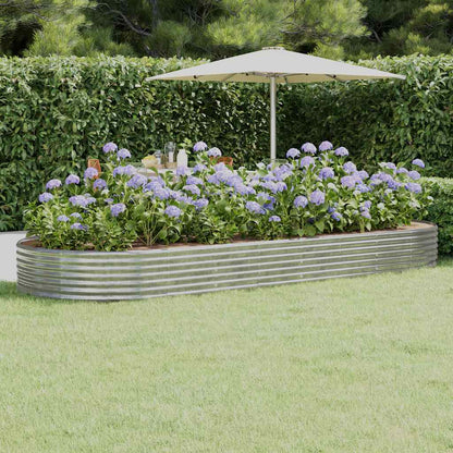 Jardinera Arriate Acero Galvanizado Plata 373x140x36 Cm_1