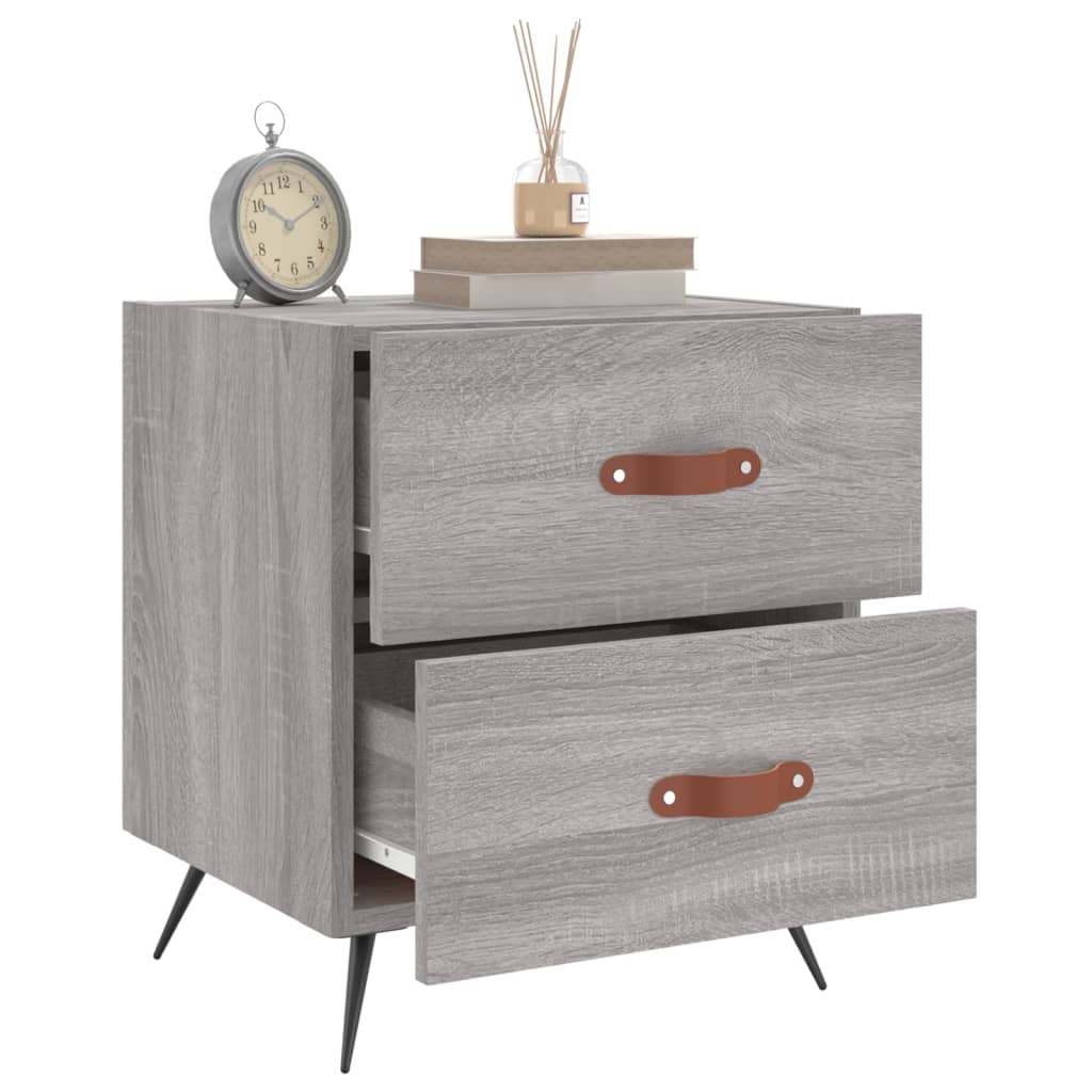 Mesitas Noche 2 Uds Madera Ingeniería Gris Sonoma 40x35x47,5 Cm_1
