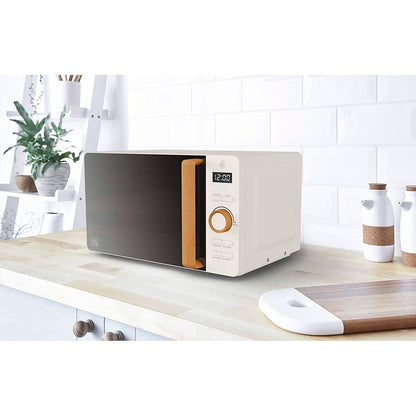 Swan Nordic Microondas Digital, 20l, 6 Niveles, Temporizador, Tirador Efecto Madera, Diseño, Sm22036whtneu, Blanco 800w_1