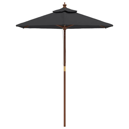 Sombrilla De Jardín Con Poste De Madera Negro 196x231 Cm_1