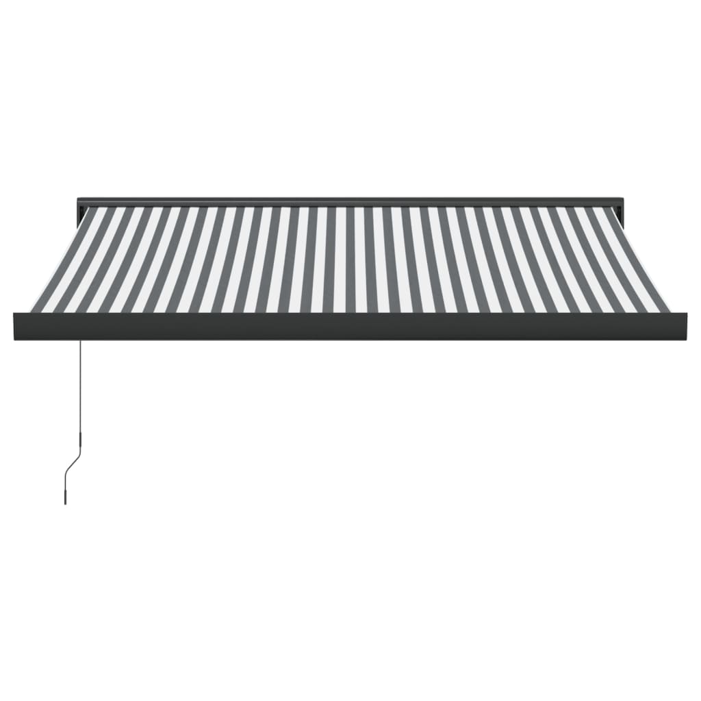 Toldo Retráctil Aluminio Y Tela Antracita Y Blanco 3,5x2,5 M_2