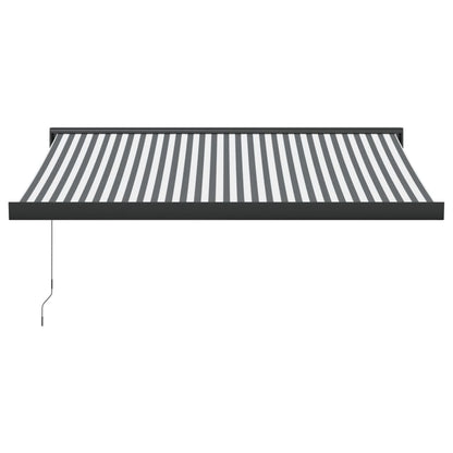 Toldo Retráctil Aluminio Y Tela Antracita Y Blanco 3,5x2,5 M_2