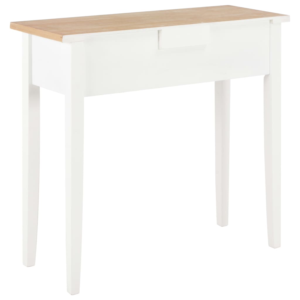 Mesa Consola Tocador De Madera Blanca 79x30x74 Cm_2