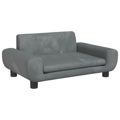 Cama Para Perros De Terciopelo Gris Oscuro 70x45x33 Cm / Vetonek_2