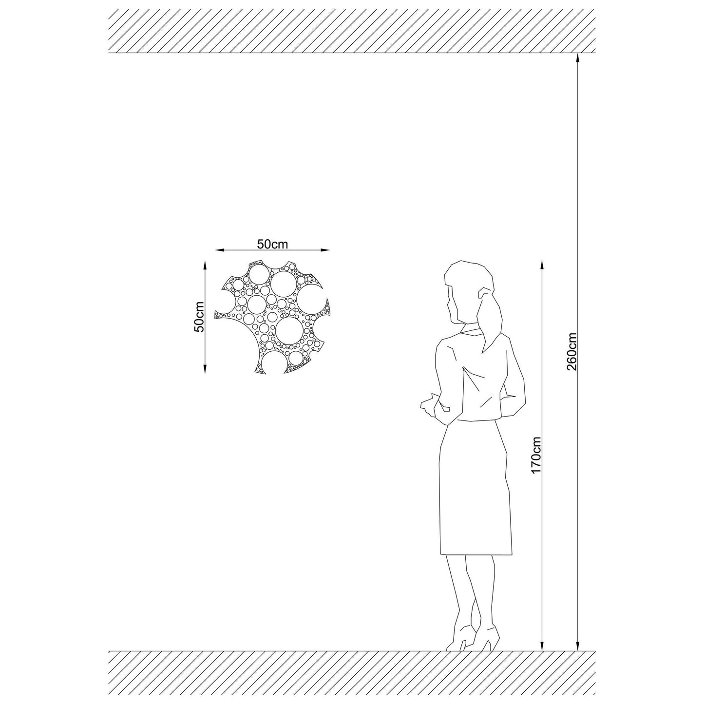 Aplique De Pared, Mdf , Negro, 50x12x50, Casquillo E 27 Max 100 W_1