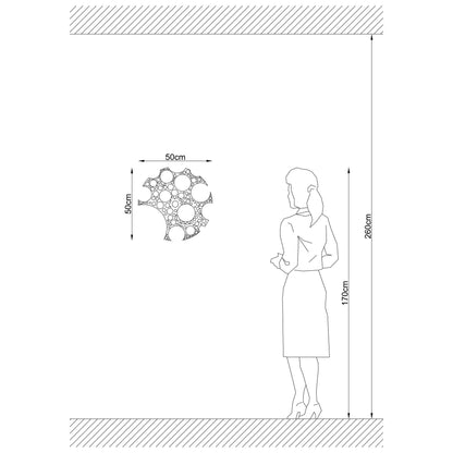 Aplique De Pared, Mdf , Negro, 50x12x50, Casquillo E 27 Max 100 W_1