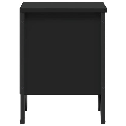 Mesitas De Noche 2 Uds Madera De Ingeniería Negra 40x30x40 Cm_4