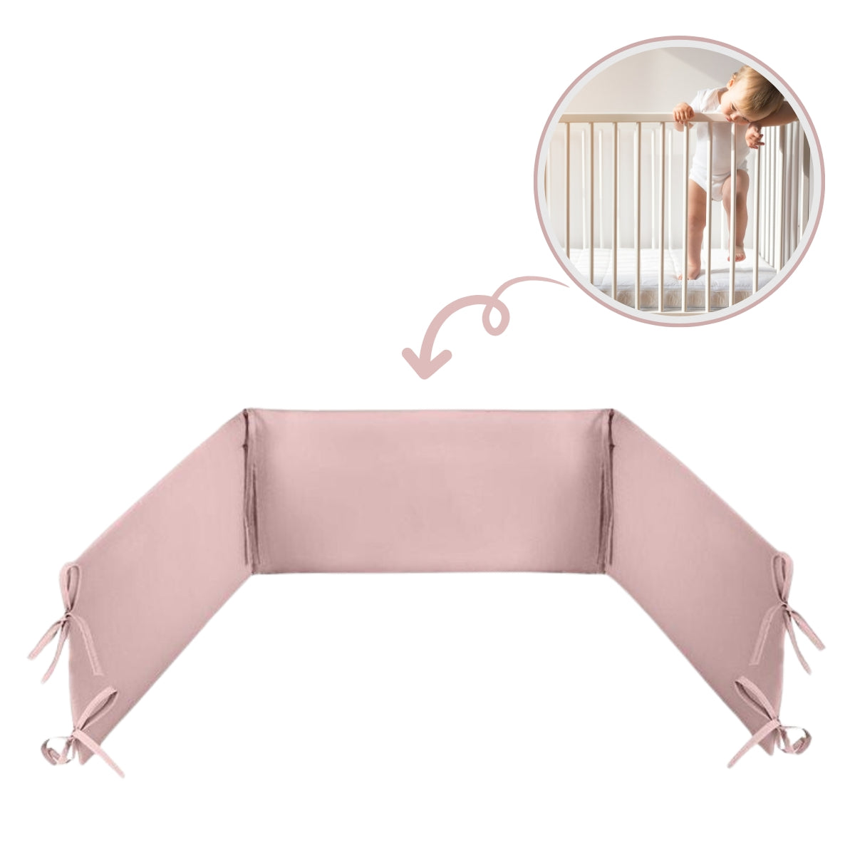 Chichonera Para Cuna 180x30 Algodón Pink