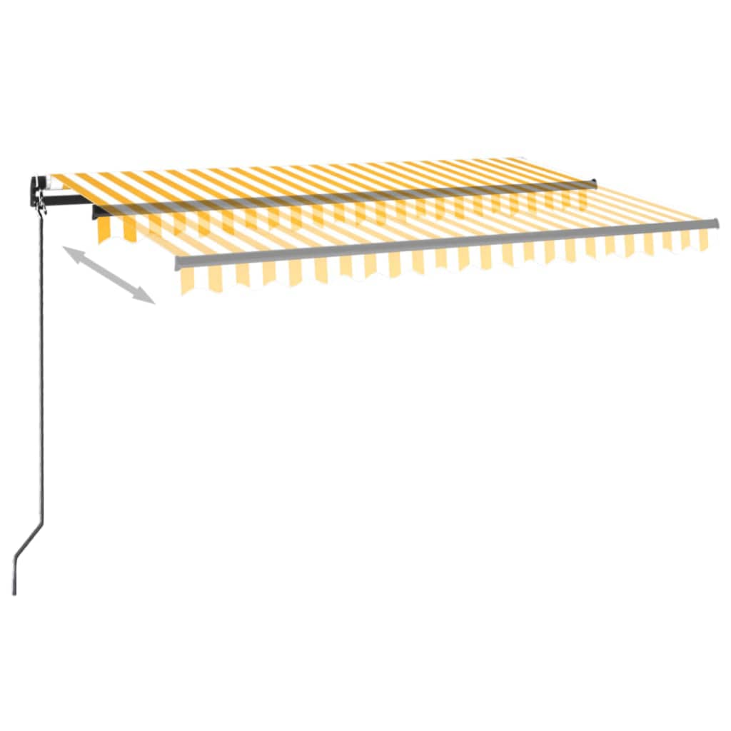 Toldo Retráctil Manual Amarillo Y Blanco 450x350 Cm_2