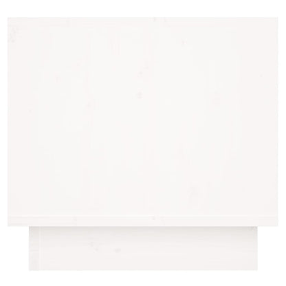 Mesita De Noche Madera Maciza De Pino Blanco 35x34x32 Cm_4
