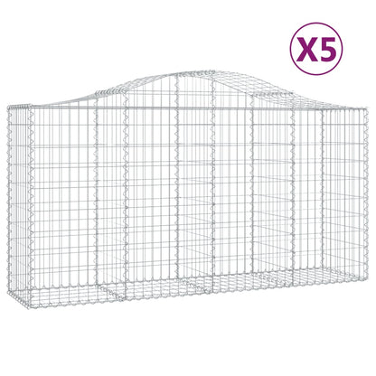Cestas De Gaviones 5 Uds Forma De Arco Hierro 200x50x100/120cm_0