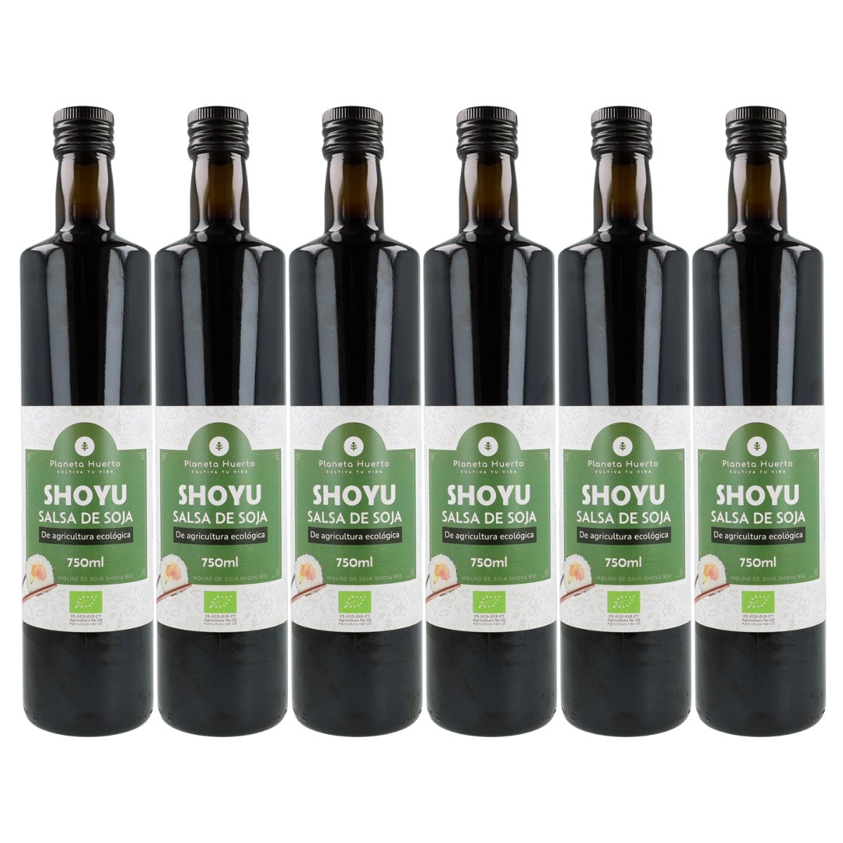 Pack 6x Salsa de soja Shoyu ECO Planeta Huerto 750 ml