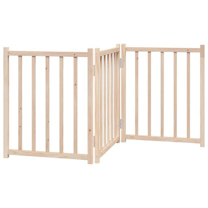 Vidaxl Puerta Para Perros Plegable 3 Paneles Madera De Abeto 150 Cm_5