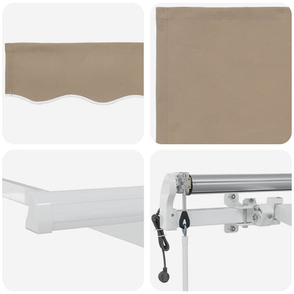 Toldo Retráctil Beige 400 X 300 Cm Tela Y Aluminio_3