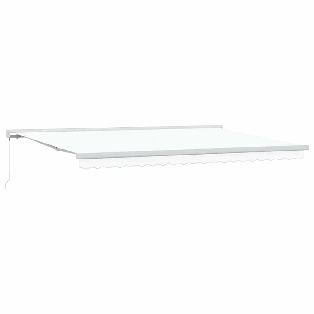 Toldo Retráctil Blanco 500 X 300 Cm Lona Y Aluminio_0