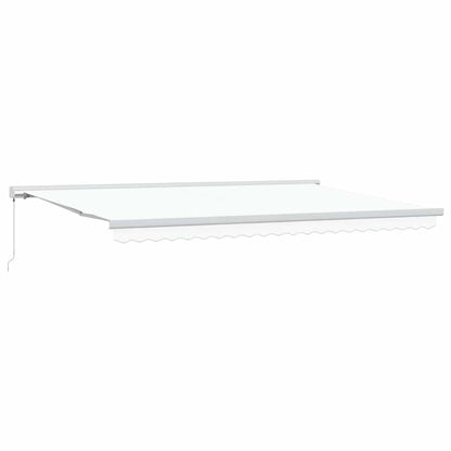 Toldo Retráctil Blanco 500 X 300 Cm Lona Y Aluminio_0