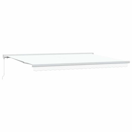 Toldo Retráctil Blanco 500 X 300 Cm Lona Y Aluminio_0