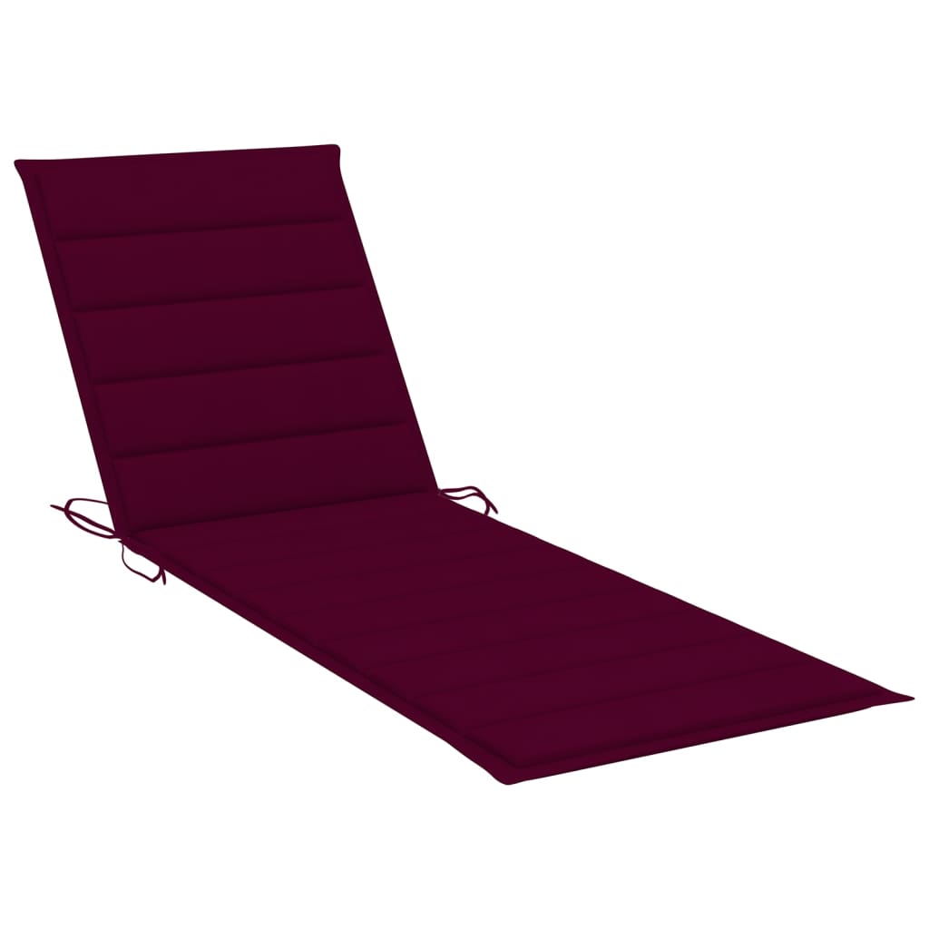 Tumbona Con Cojín Rojo Tinto Madera De Pino Impregnada_3