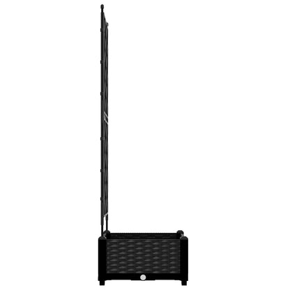 Vidaxl Maceta De Jardín Con Enrejado Negro 40 X 40 X 125.5 Cm Pp_4