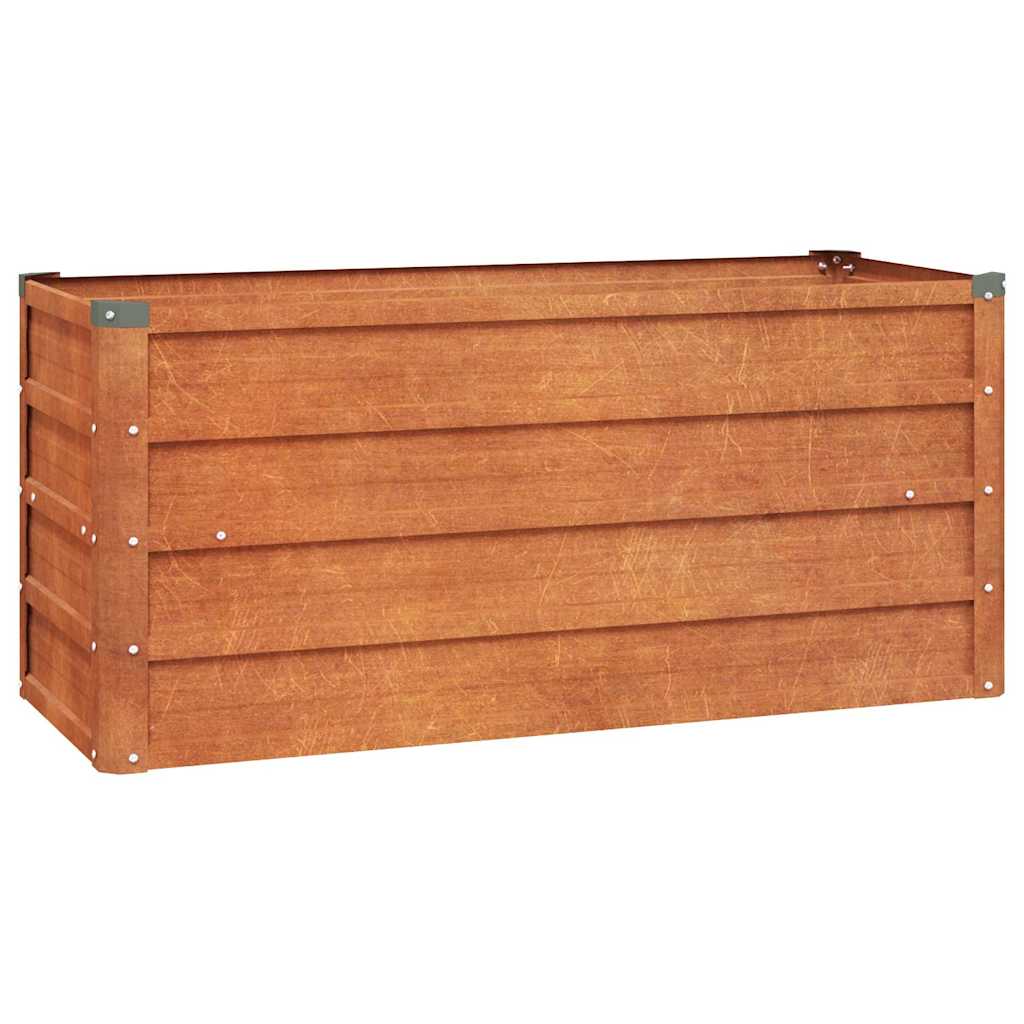 Arriate Oxidado De Acero Corten 100x40x45 Cm_0