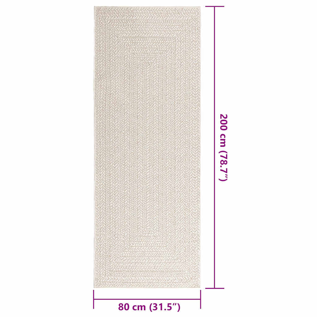 Vidaxl Alfombra Zizur Apariencia Yute Interior Exterior Crema 80x200cm_2