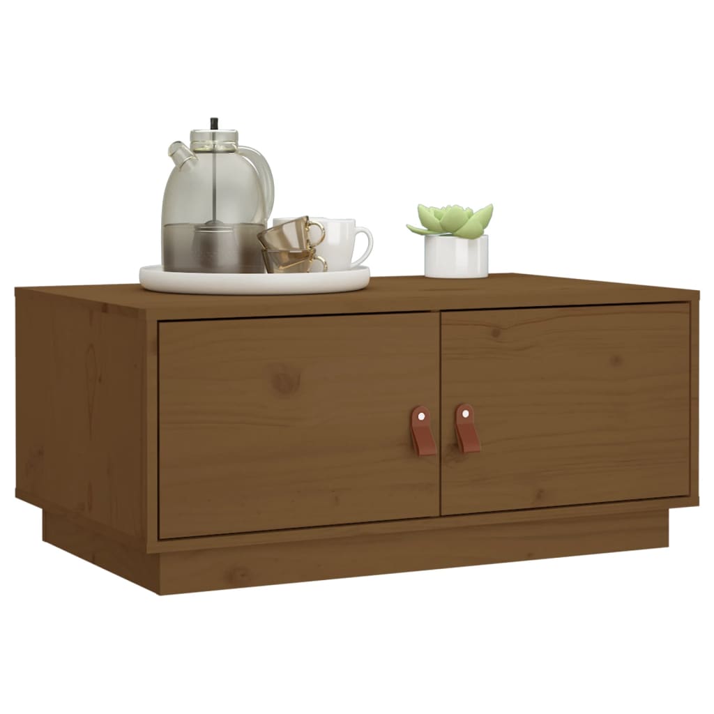 Mesa De Centro Madera Maciza De Pino Marrón Miel 80x50x35 Cm_3