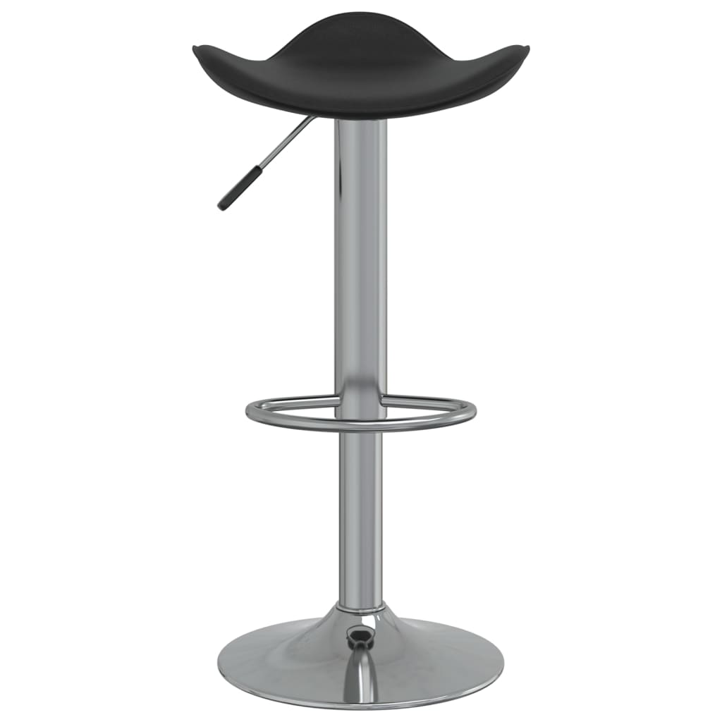 Taburete De Cocina 2 Uds Acero Cromado Cuero Artificial Negro_2