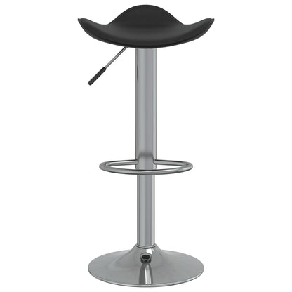 Taburete De Cocina 2 Uds Acero Cromado Cuero Artificial Negro_2