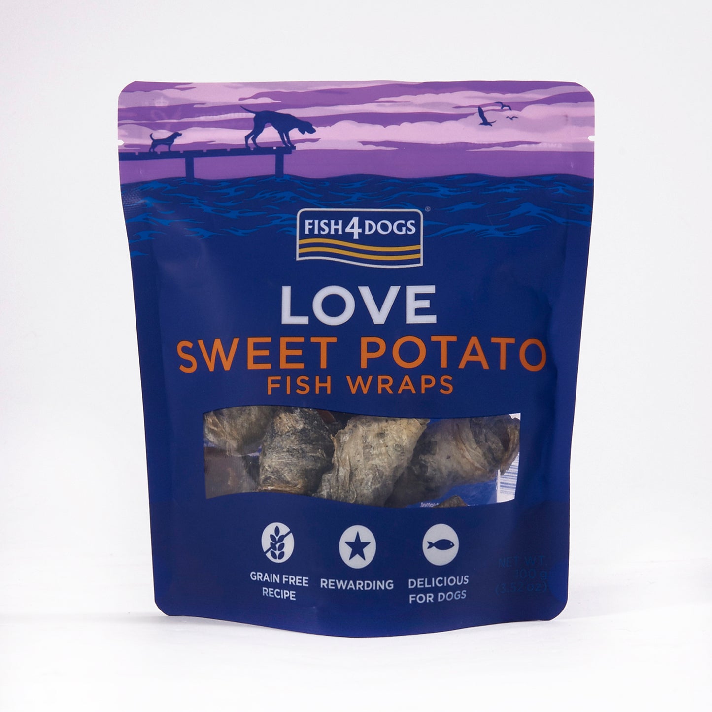 Fish4dogs Snack Natural Para Perros – Love Boniato Con Pescado 100 G (pack De 10)_0