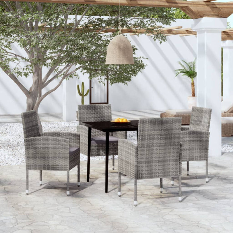Vidaxl Juego De Comedor De Jardín 5 Piezas Gris Antracita_1