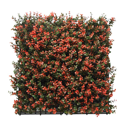 Jardín Vertical Artificial 100x100cm Well Home Con Flores Rojas Realistas_0