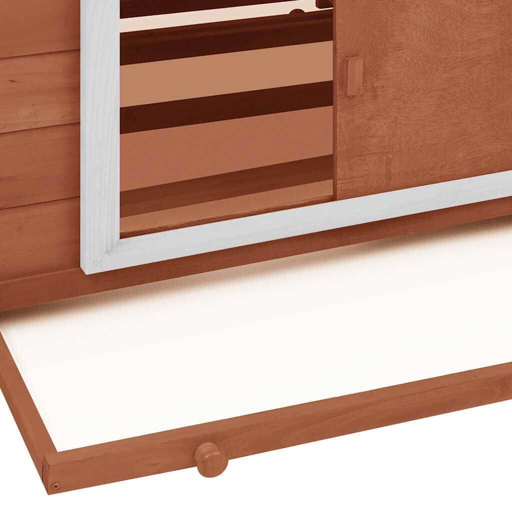 Vidaxl Gallinero Madera Maciza De Abeto Moca Y Blanco 150x96x110 Cm_4