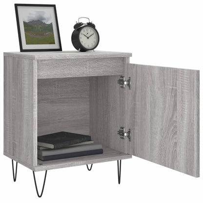 Mesita De Noche 2 Uds Madera Ingeniería Gris Sonoma 40x30x50 Cm_2