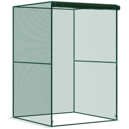 Outsunny Jaula De Cultivo Con Puerta Enrollable Y Marco De Acero 120x120x180 Cm_0