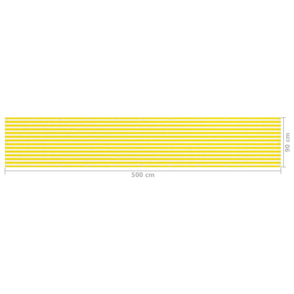 Vidaxl Toldo Para Balcón Hdpe Amarillo Y Blanco 90x500 Cm_4