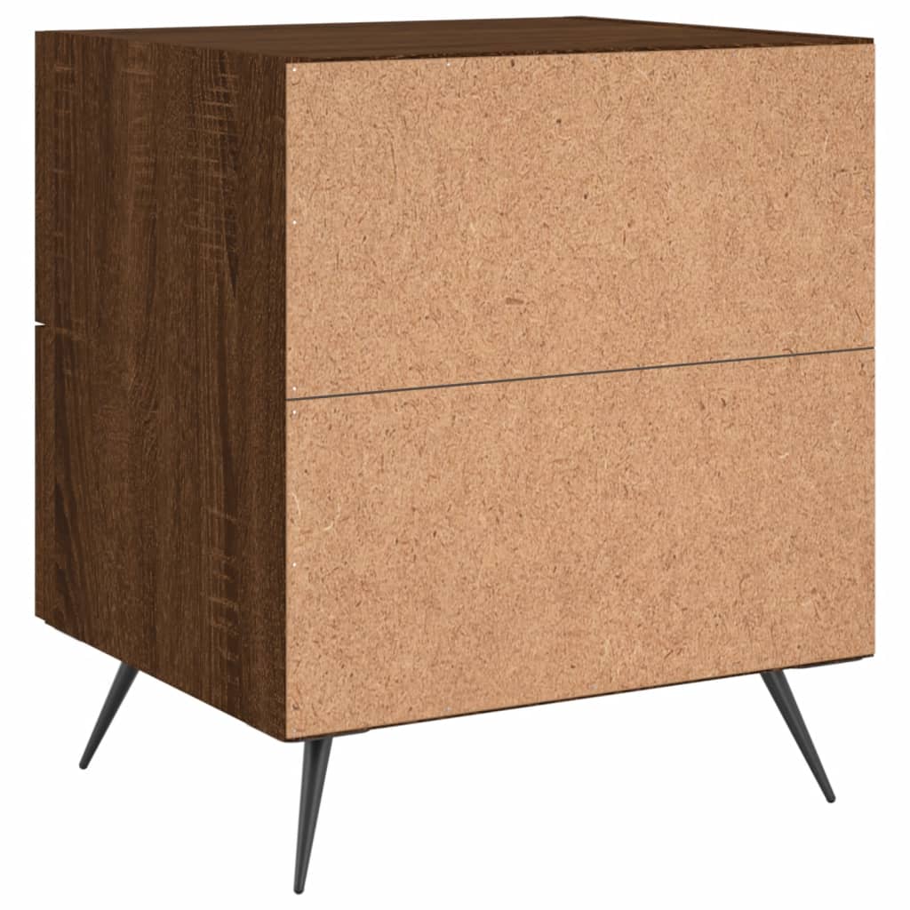 Mesita De Noche Madera De Ingeniería Marrón Roble 40x35x47,5 Cm_4