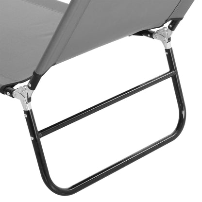 Outsunny Tumbona Plegable Reclinable Ajustable De 5 Posiciones 188x56x28cm Gris_4