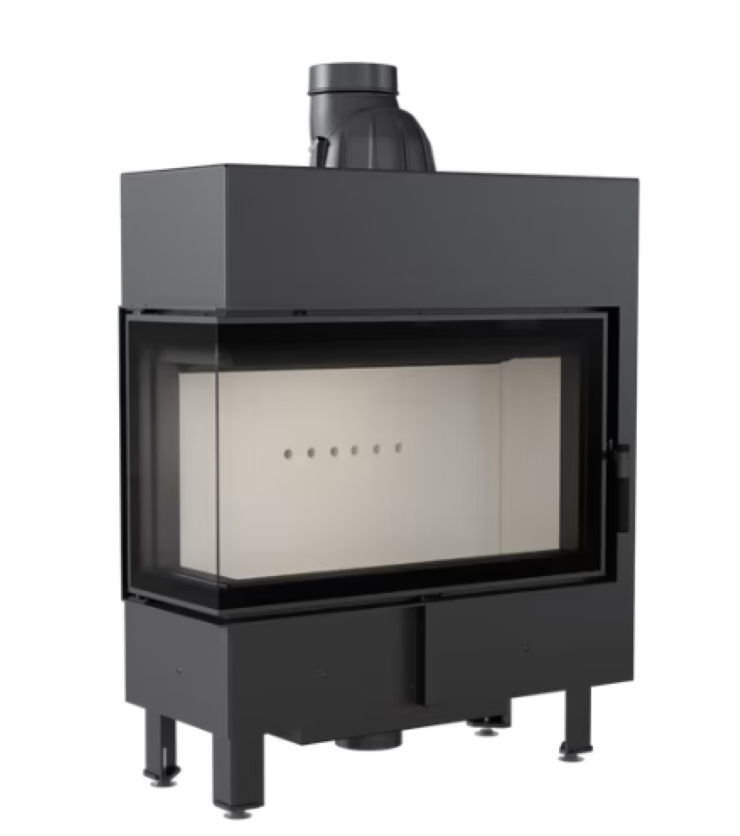 Bricosol Chimenea De Leña De Acero Kratki Lucy Slim Izquierda 10 Kw Ø 160_0