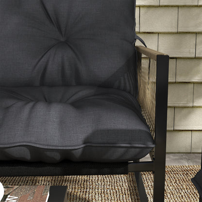Outsunny Conjunto De Muebles De Jardín De Ratán Juego De 4 Piezas Gris Oscuro_3