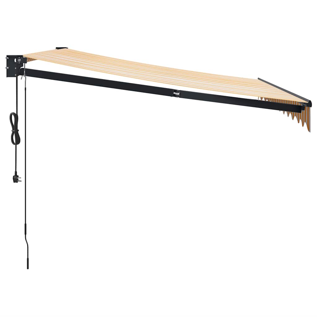 Toldo Retráctil Automático Amarillo Y Blanco 3,5x2,5 M_5