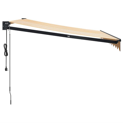 Toldo Retráctil Automático Amarillo Y Blanco 3,5x2,5 M_5