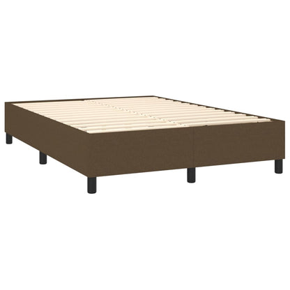 Cama Box Spring Colchón Luces Led Tela Marrón Oscuro 140x190 Cm / Vetonek_5