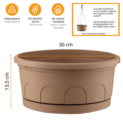 Maceta Tipo Cuenco Ø Cm 30 Con Platillo_2