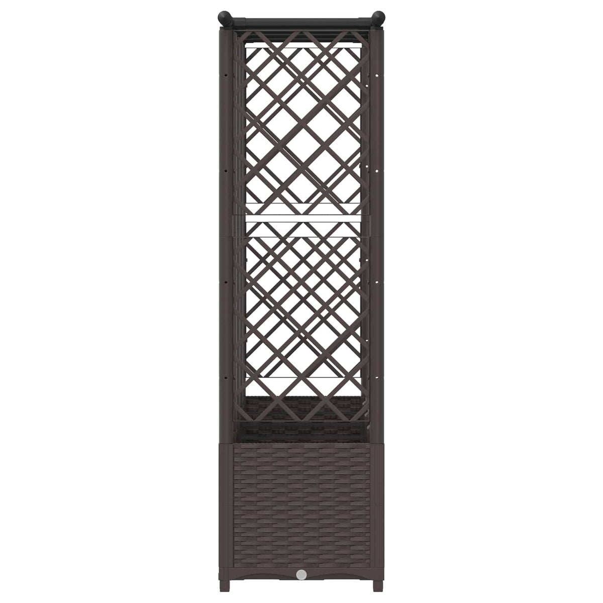 Cama Elevada Con Trellis Y Techo Marrón 202 X 40 X 136 Cm Pp_3