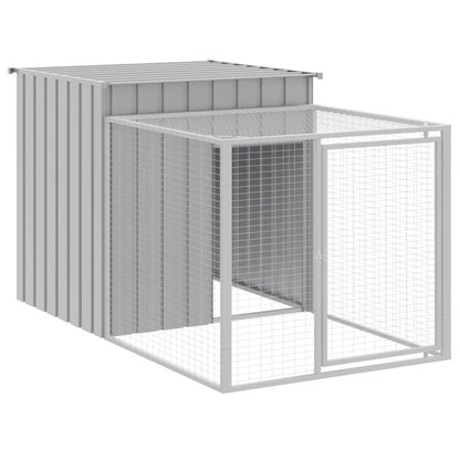 Vidaxl Gallinero Con Corral Acero Galvanizado Gris Claro 110x609x110cm_5